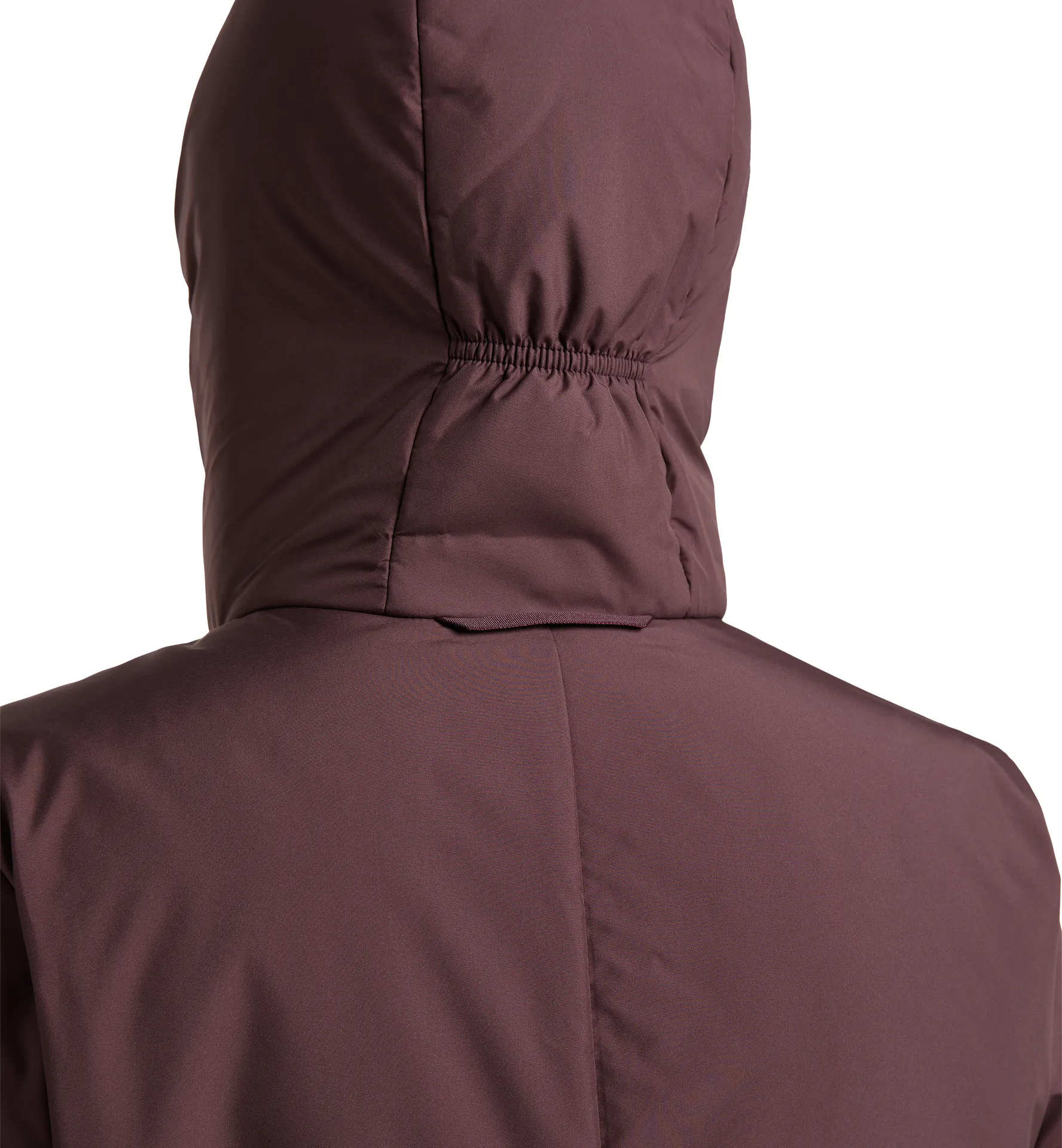 Mimic Silver Hood Women Burgundy Brown