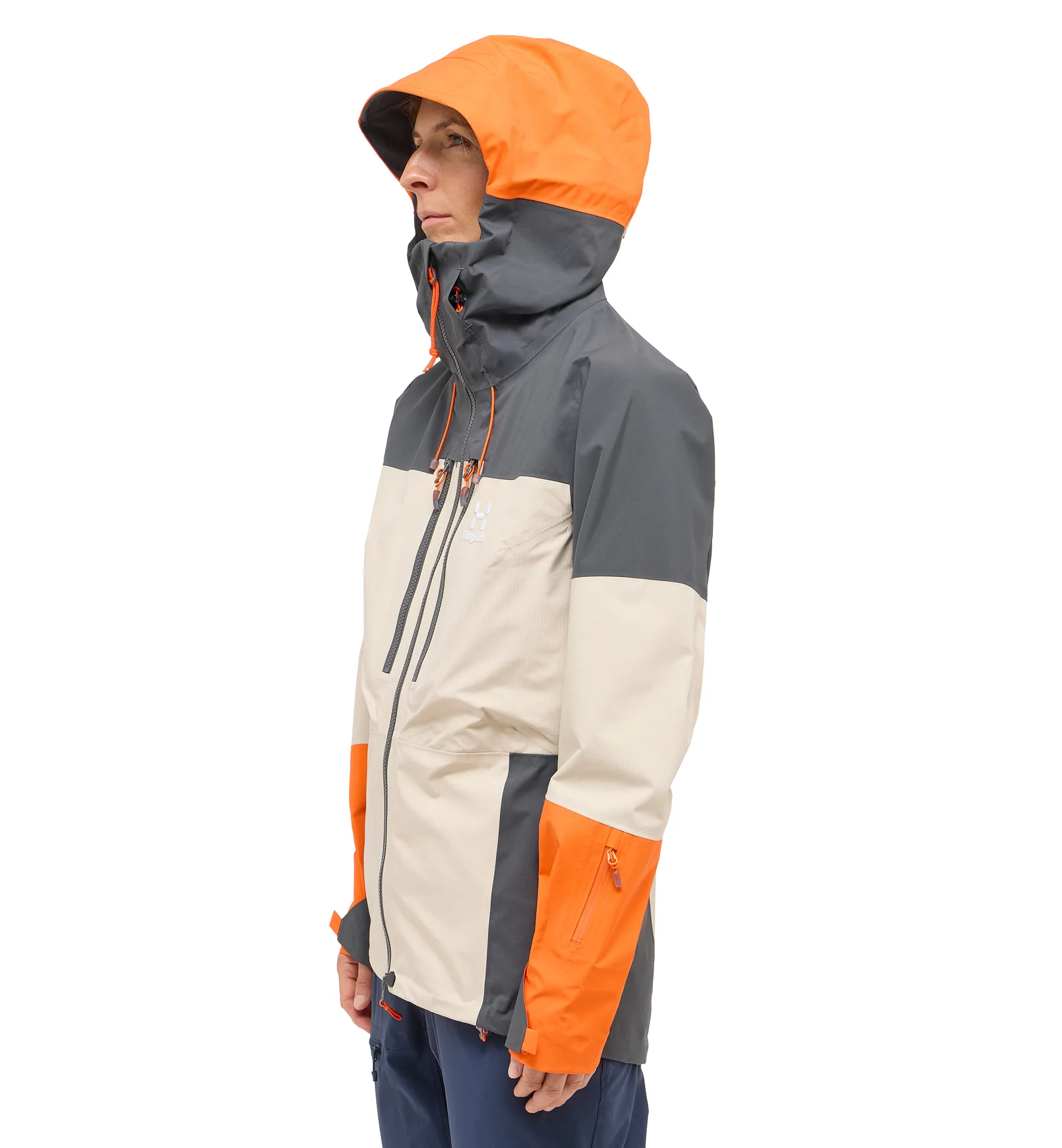 ホグロフス エレイション GTX パーカ Women スキージャケット Spitz GTX Pro Jacket Women | Chalk Beige/Magnetite | GORE-TEX
