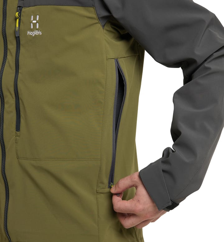 Roc Sight Softshell Jacket Men Olive Green/Magnetite