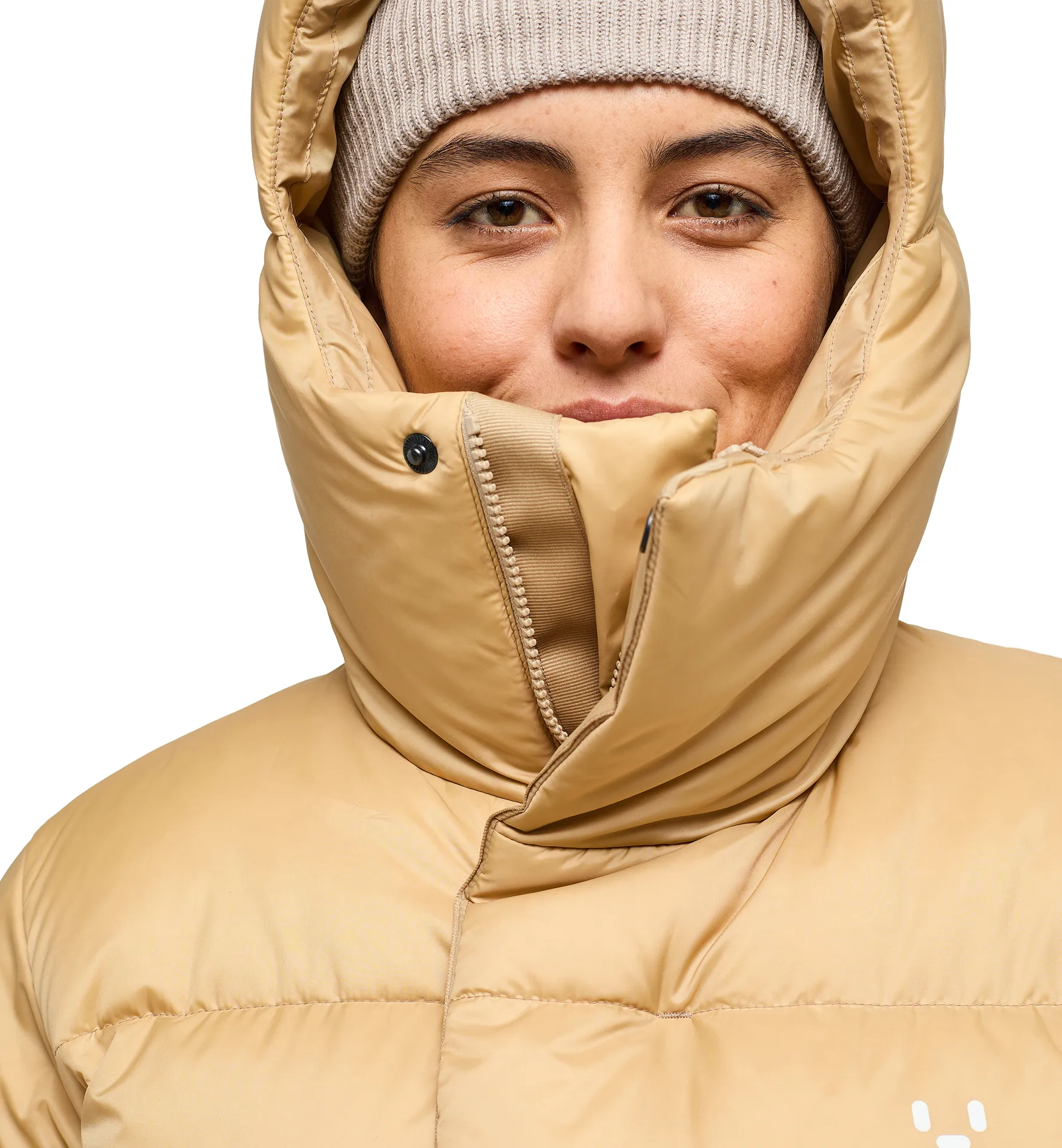 Long Down Parka Women Sand