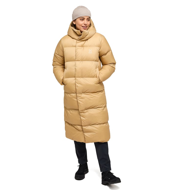 Long Down Parka Women Sand