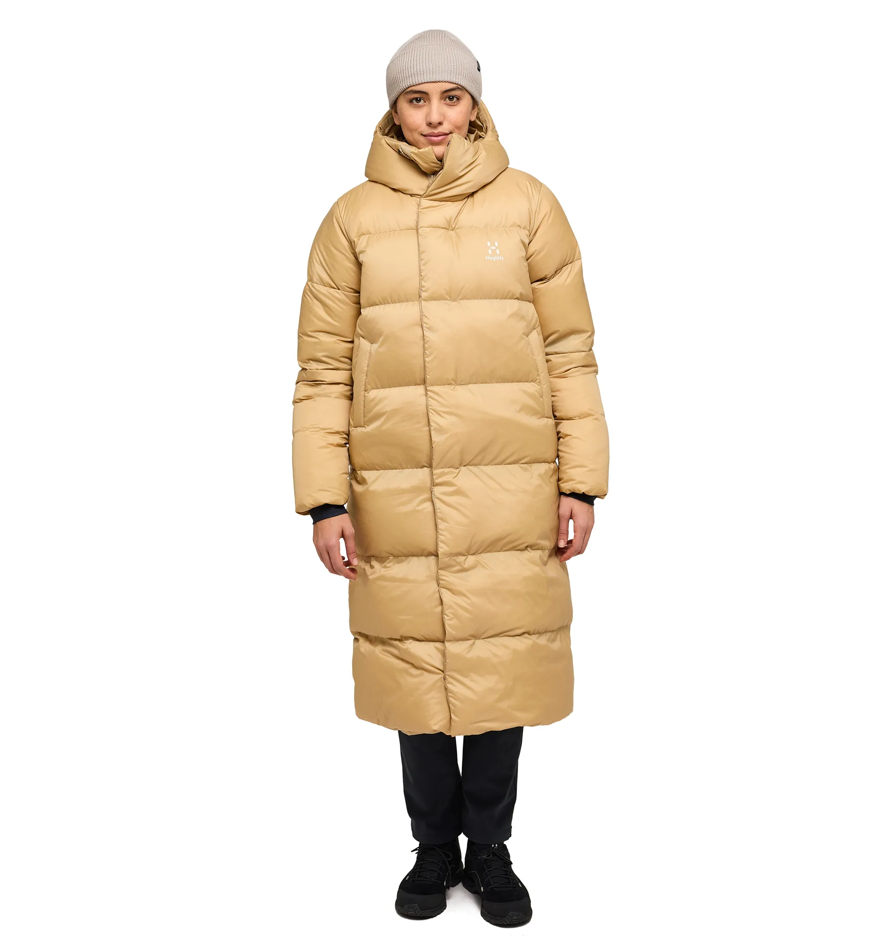 Long Down Parka Women Sand