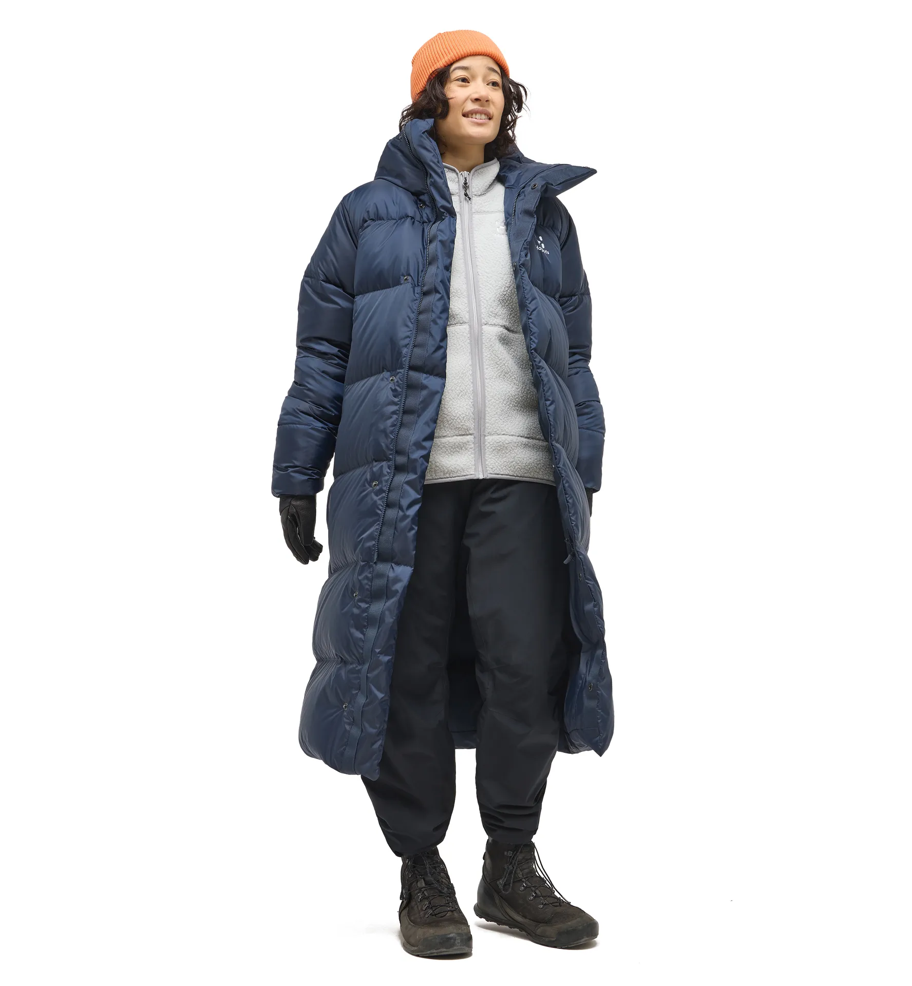 Long Down Parka Women Tarn Blue