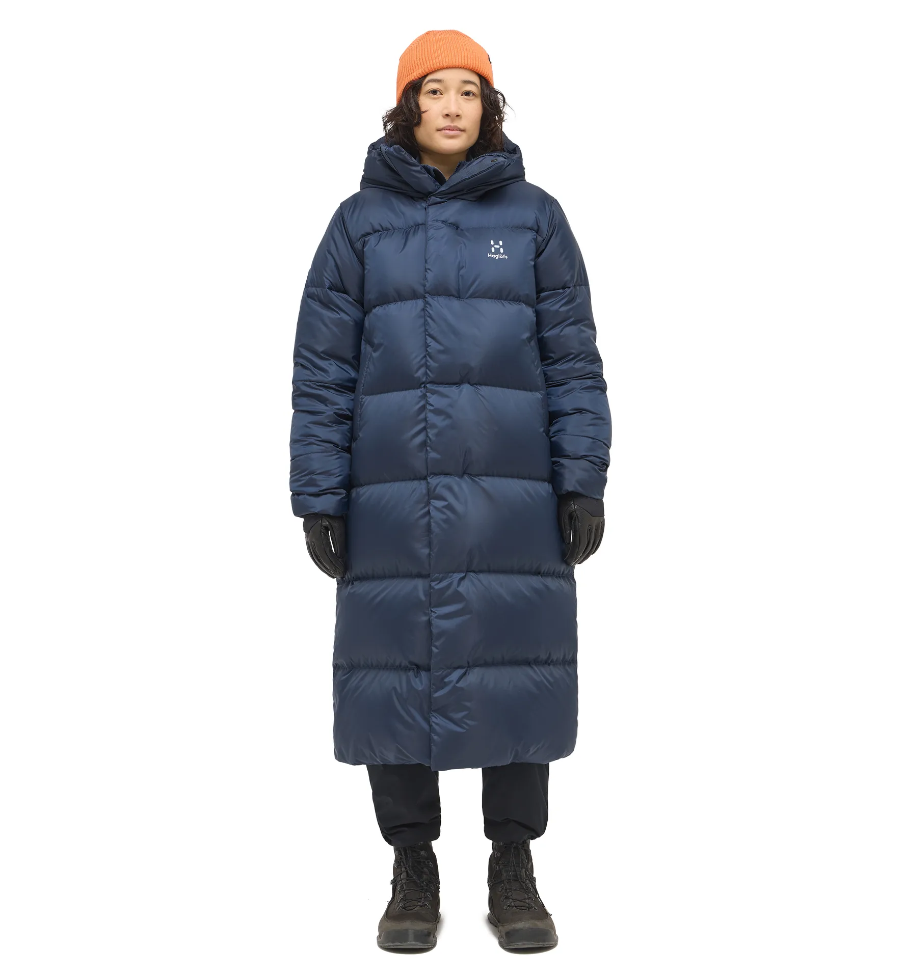 Long Down Parka Women Tarn Blue