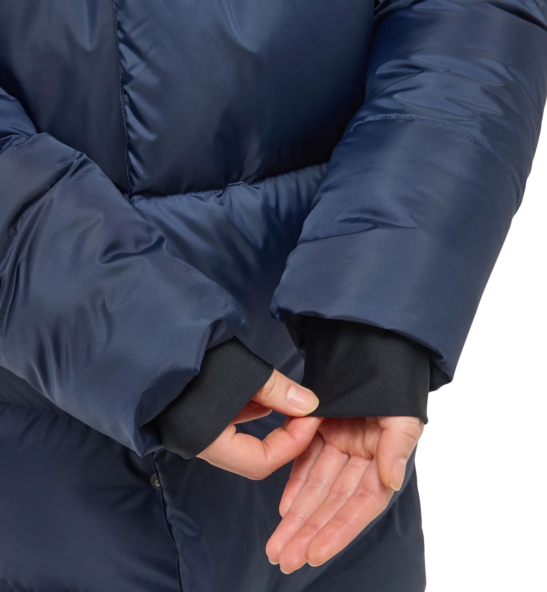 Long Down Parka Women Tarn Blue