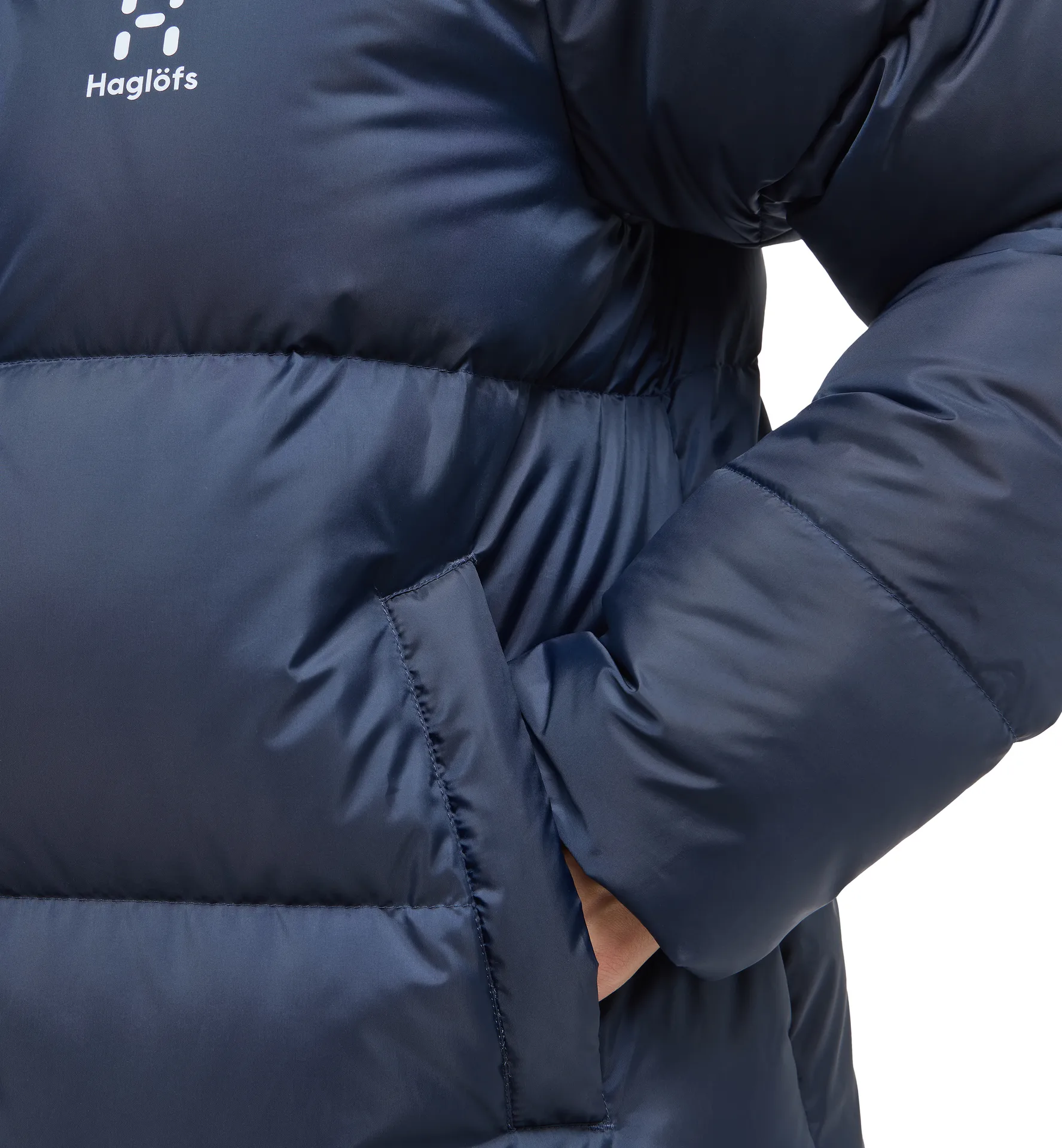 Long Down Parka Women Tarn Blue