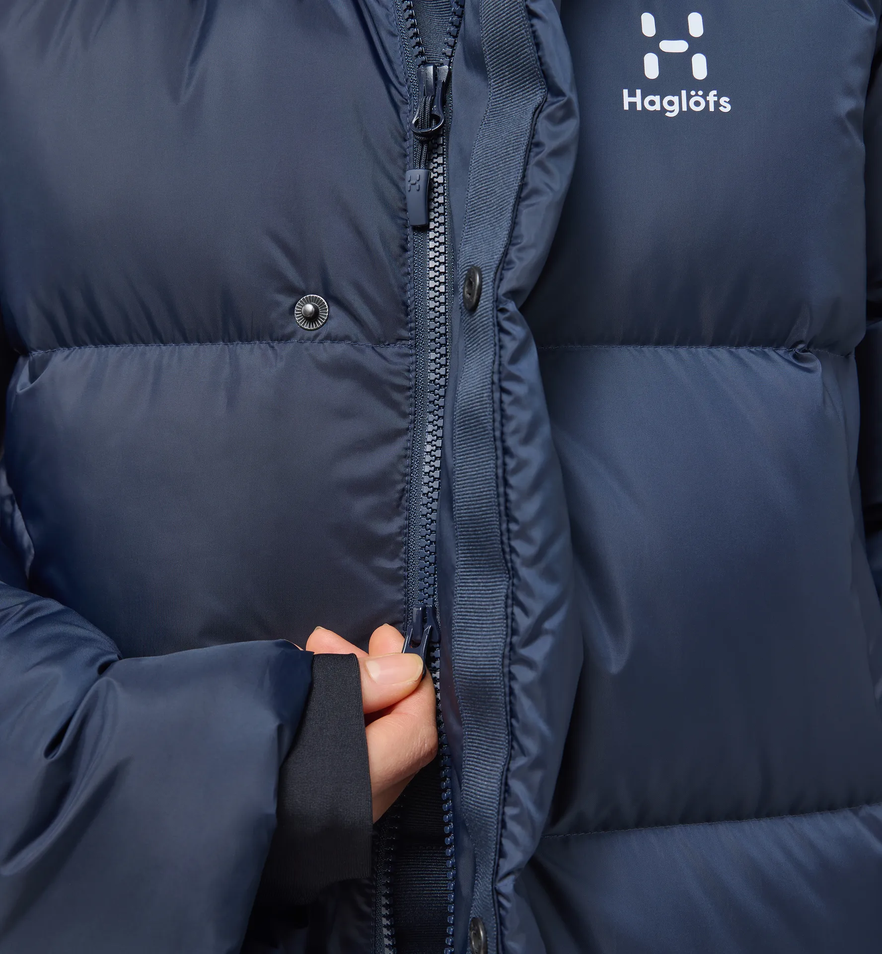 Long Down Parka Women Tarn Blue