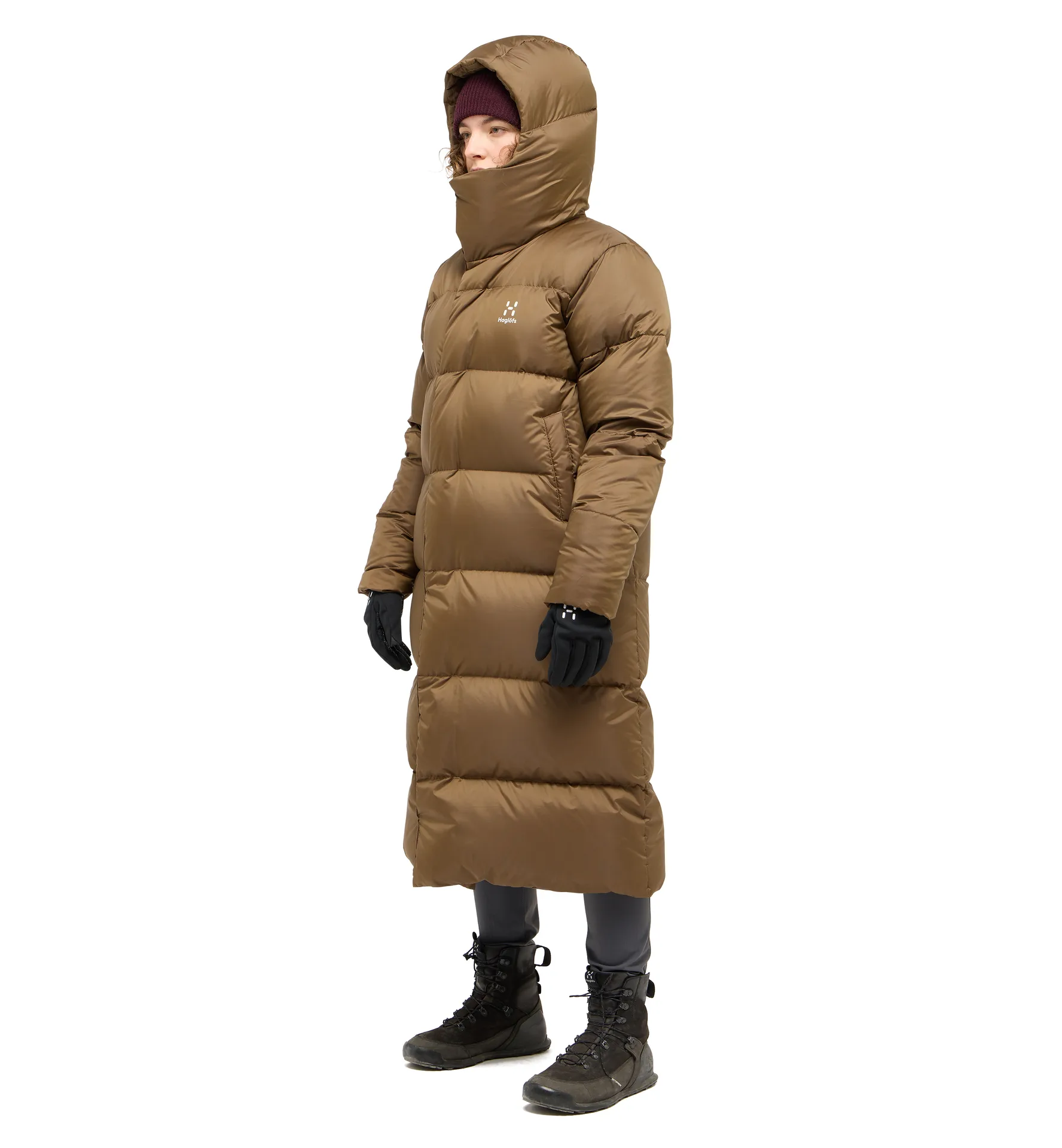 Long Down Parka Women Teak Brown