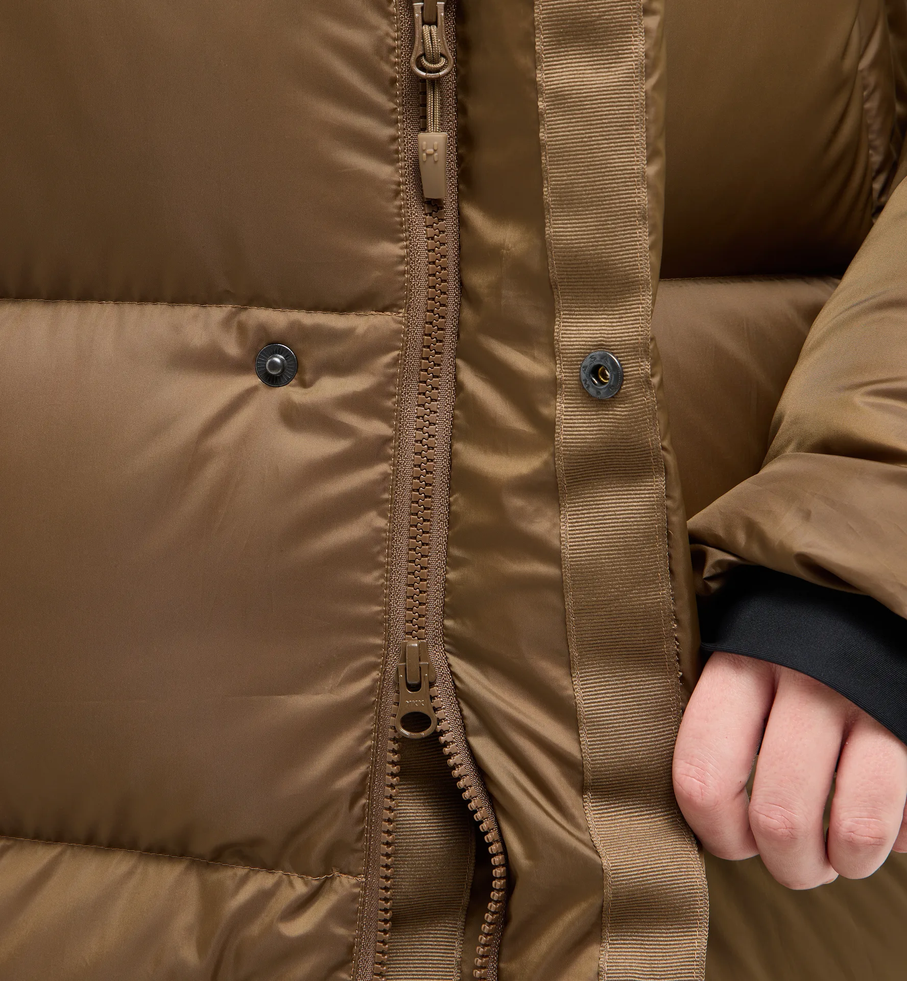 Long Down Parka Women Teak Brown
