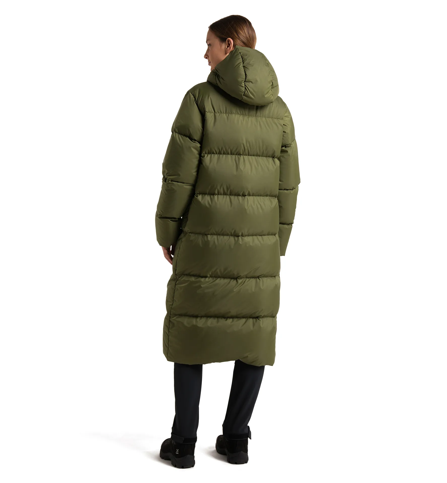 Long Down Parka Women Olive Green