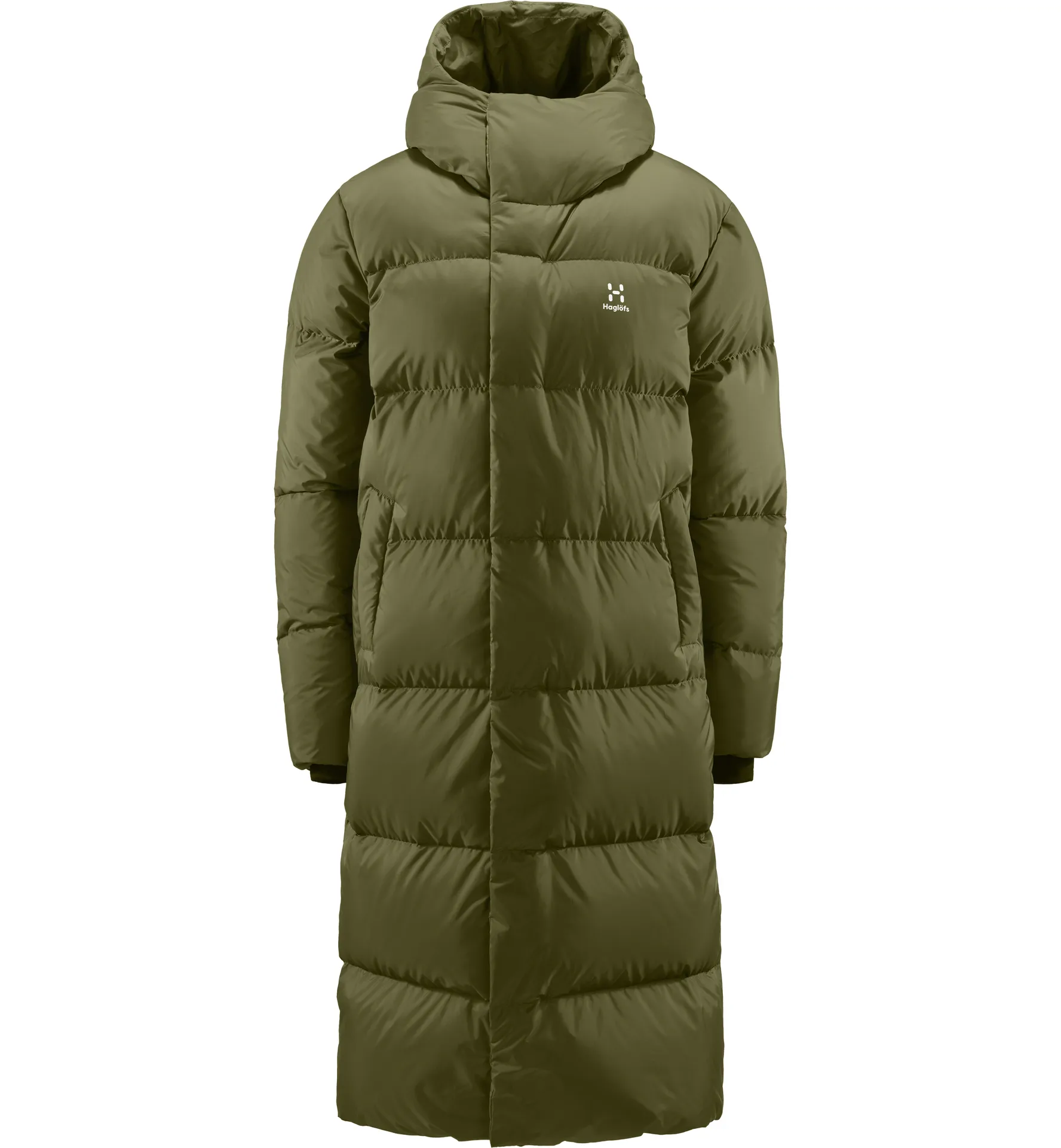 Long Down Parka Women Olive Green