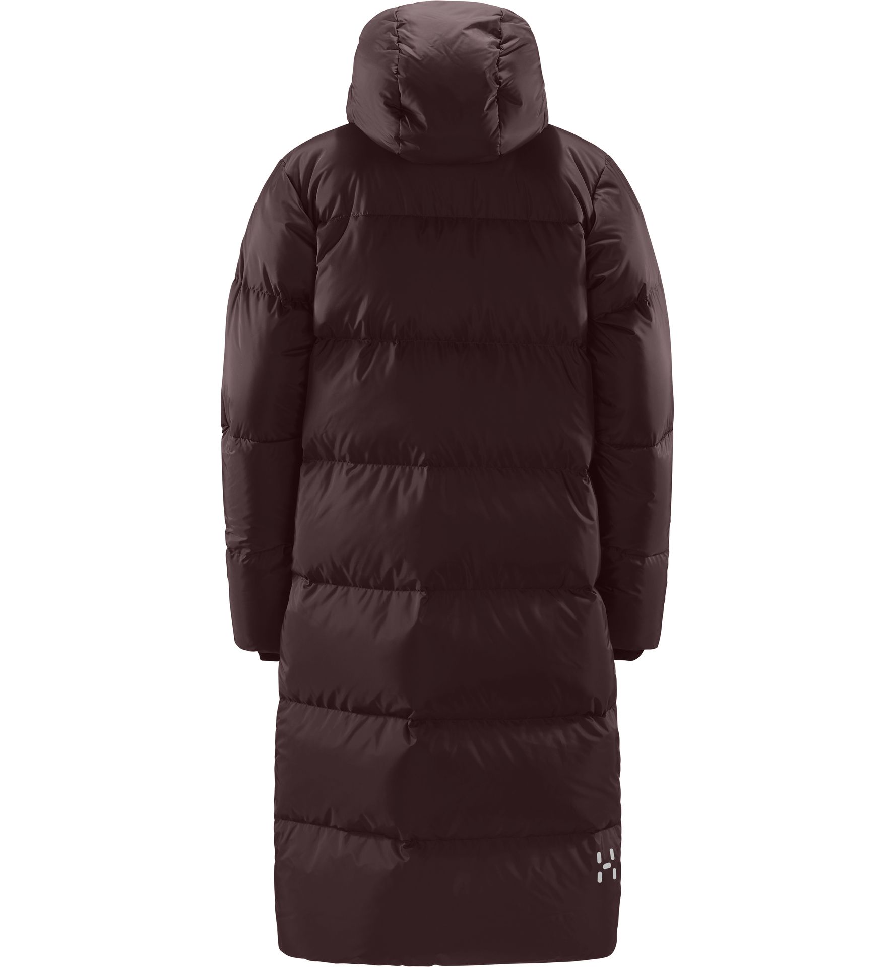 Long Down Parka Women Burgundy Brown