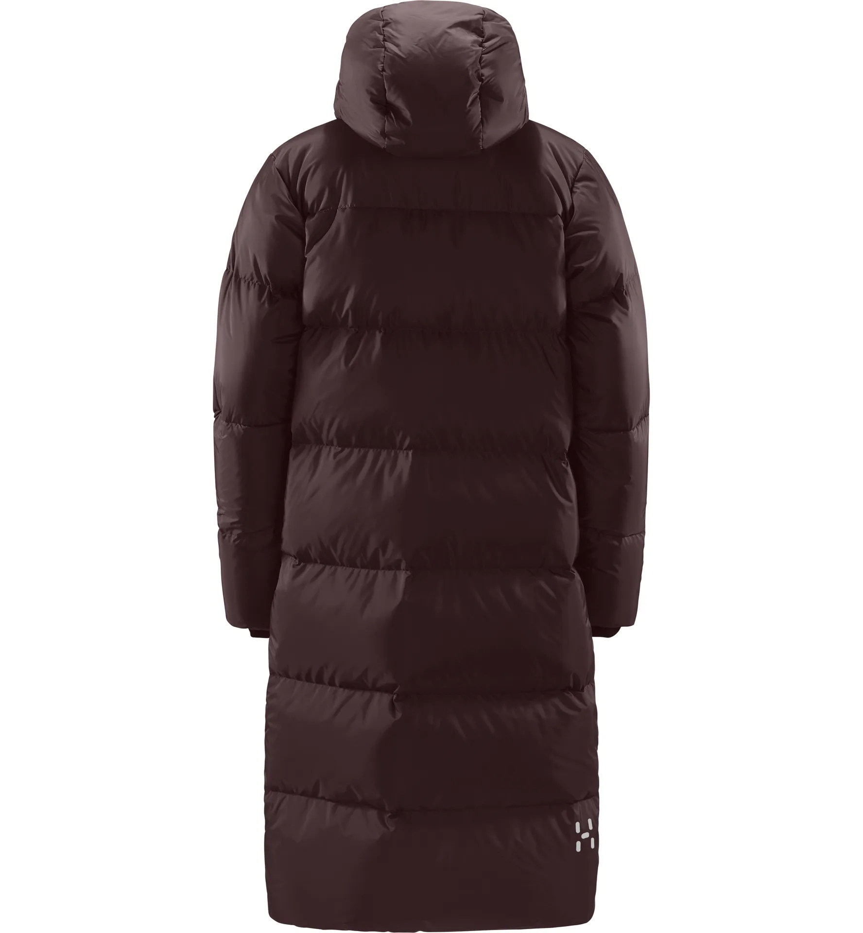 Long Down Parka Women Burgundy Brown