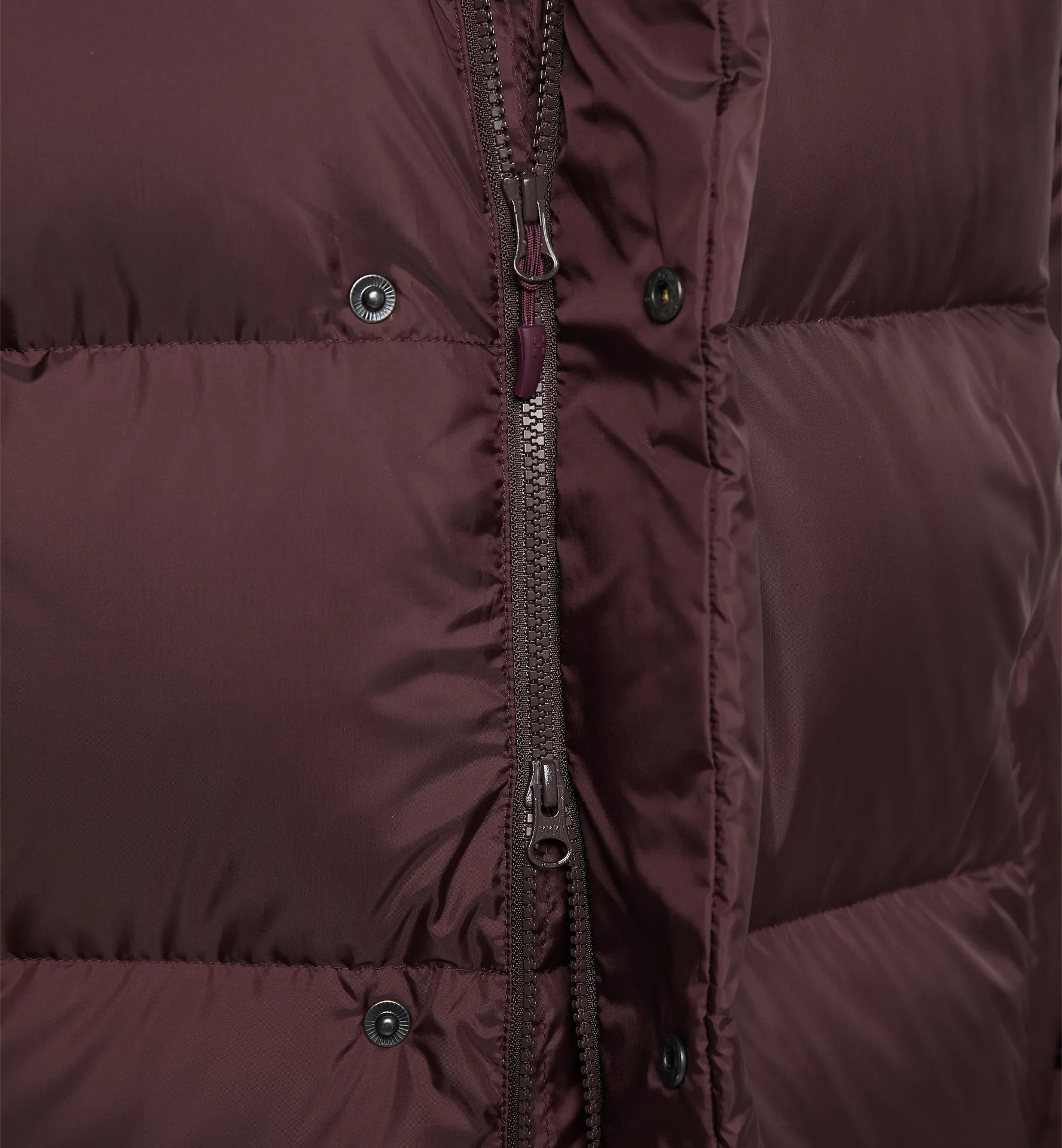 Long Down Parka Women Burgundy Brown