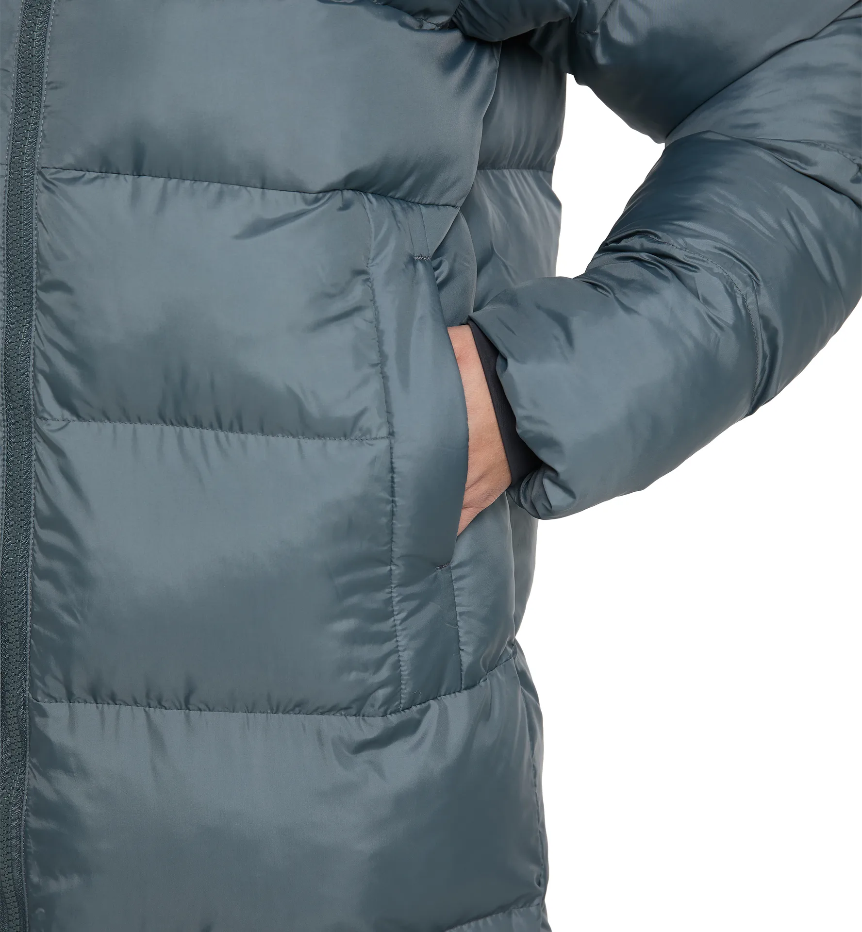 Long Mimic Parka Women Steel Blue