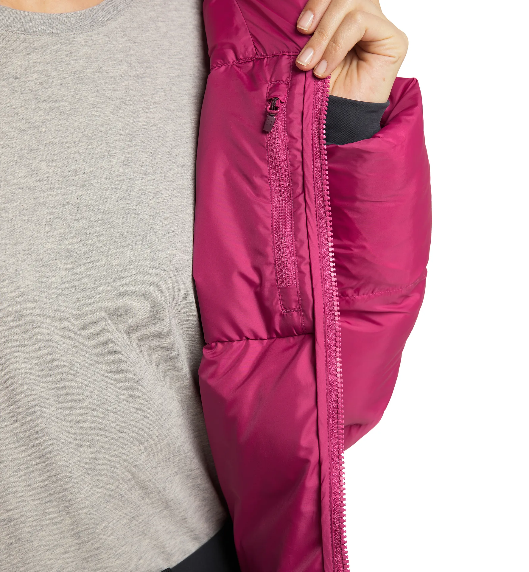 Long Mimic Parka Women Deep Pink