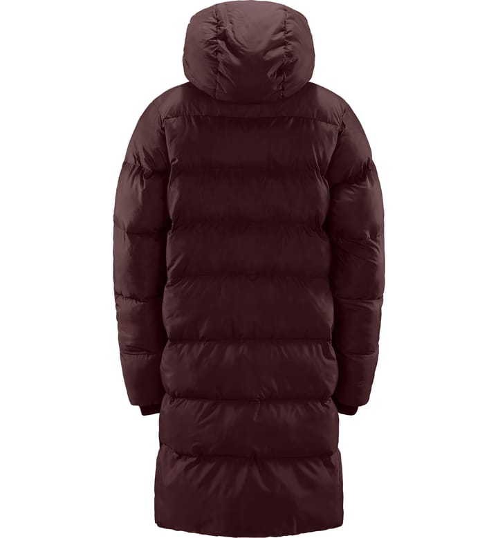 Long Mimic Parka Women Burgundy Brown