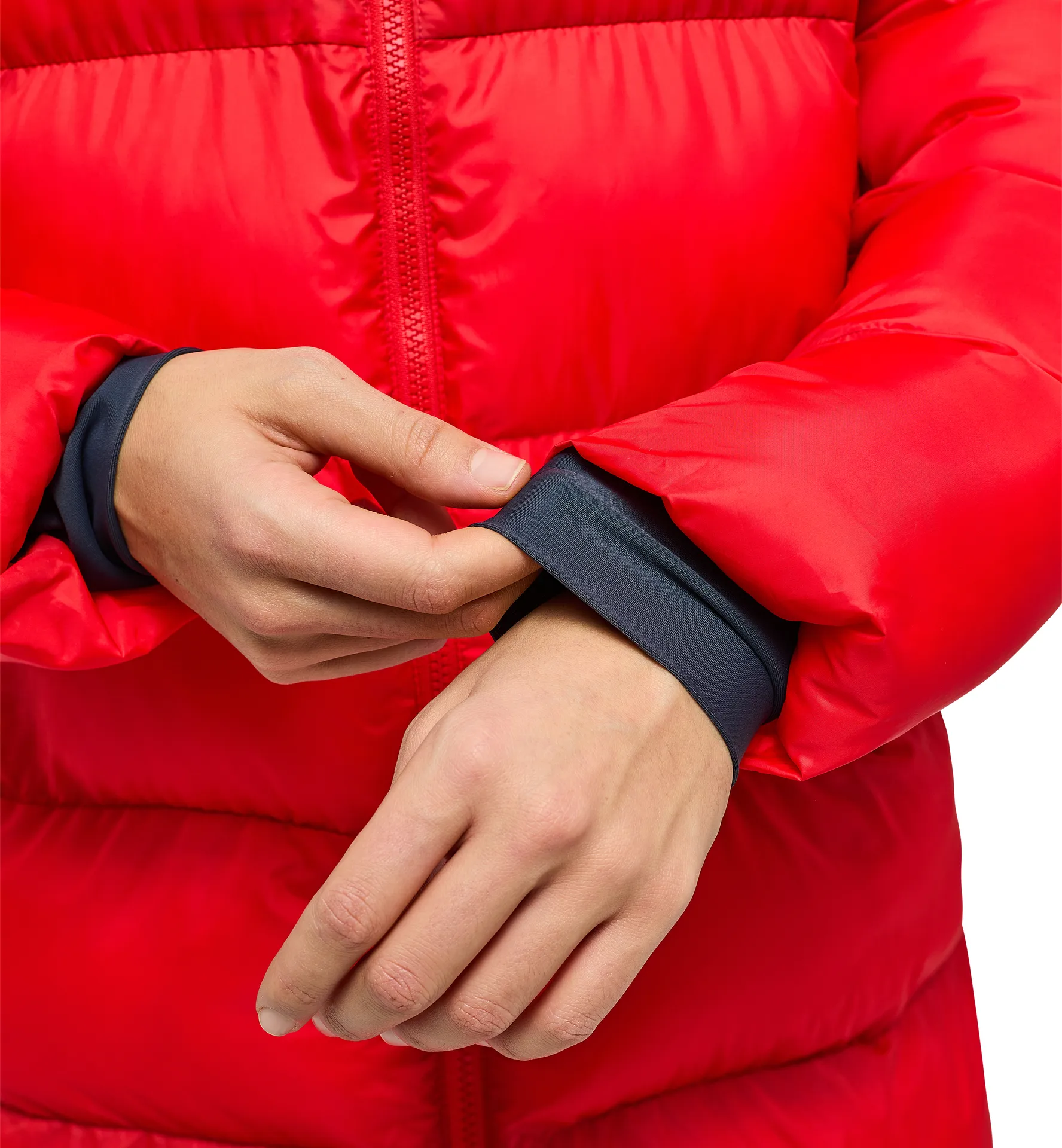 Long Mimic Parka Women Poppy Red