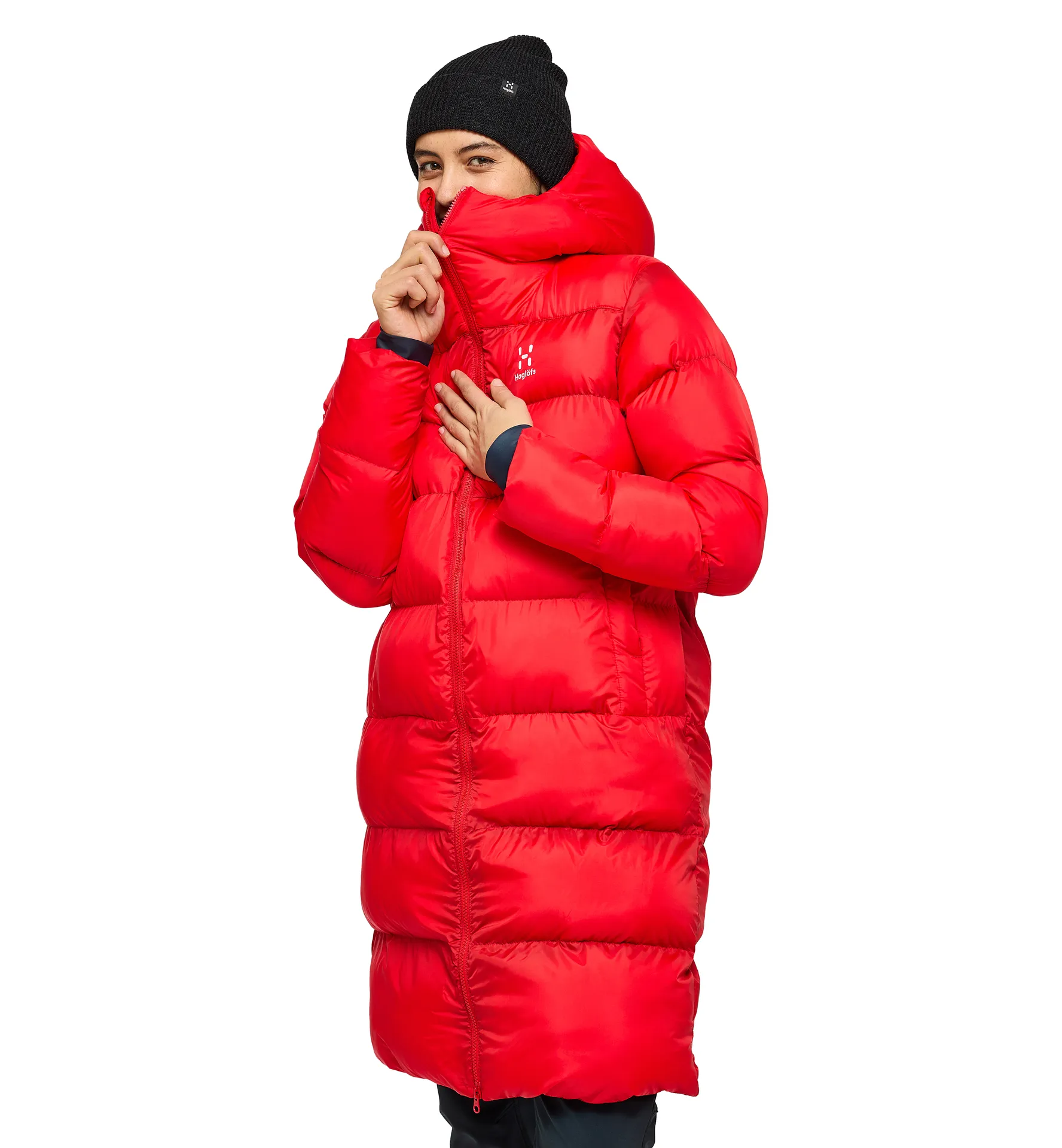 Long Mimic Parka Women Poppy Red