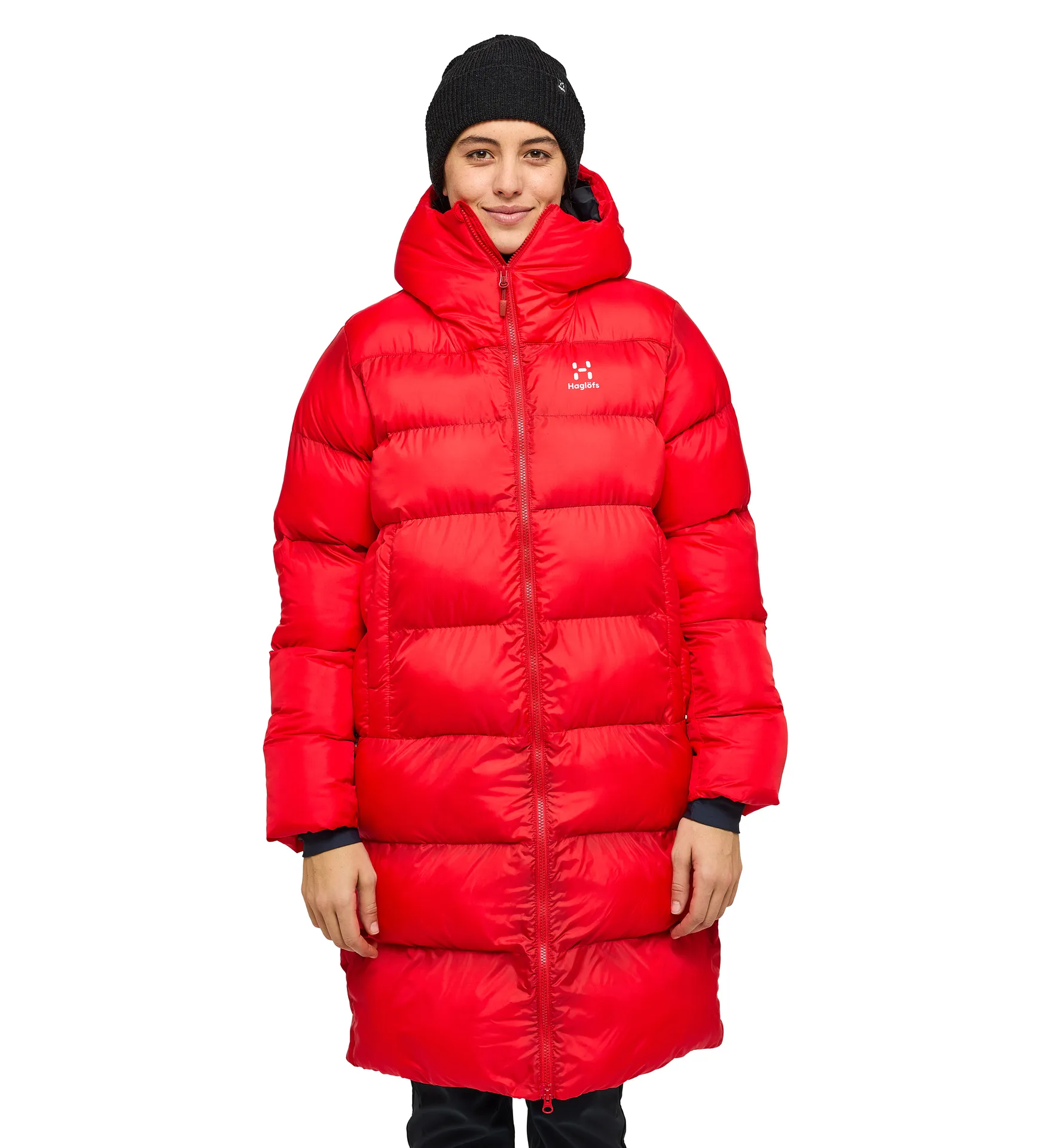 Long Mimic Parka Women Poppy Red