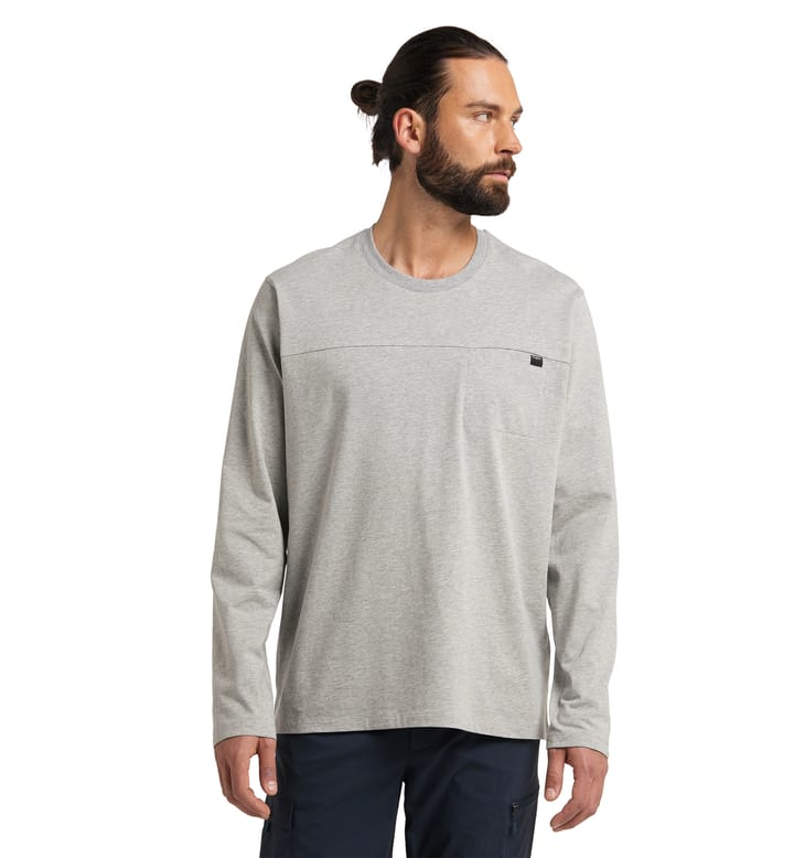 Curious Long Sleeve Tee Men Grey Melange