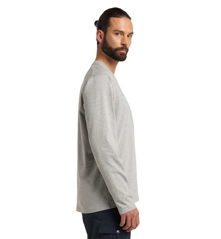 Curious Long Sleeve Tee Men Grey Melange