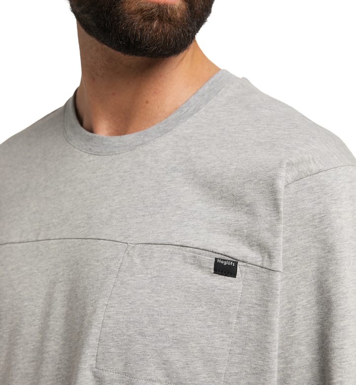 Curious Long Sleeve Tee Men Grey Melange