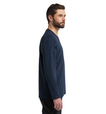 Curious Long Sleeve Tee Men Tarn Blue