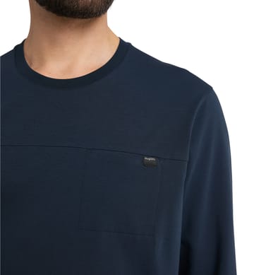 Curious Long Sleeve Tee Men Tarn Blue