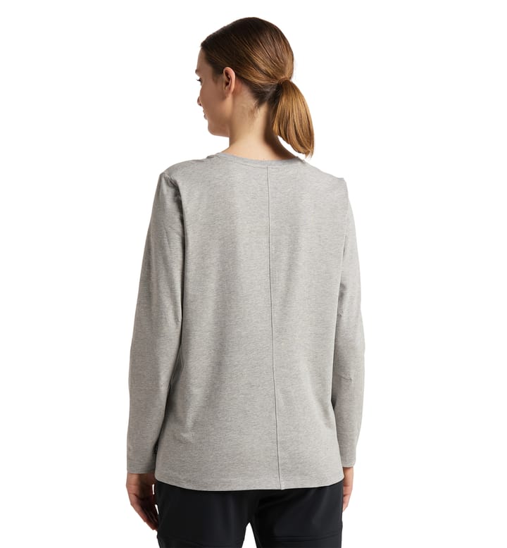 Curious Long Sleeve Tee Women Grey Melange