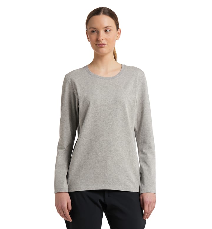 Curious Long Sleeve Tee Women Grey Melange