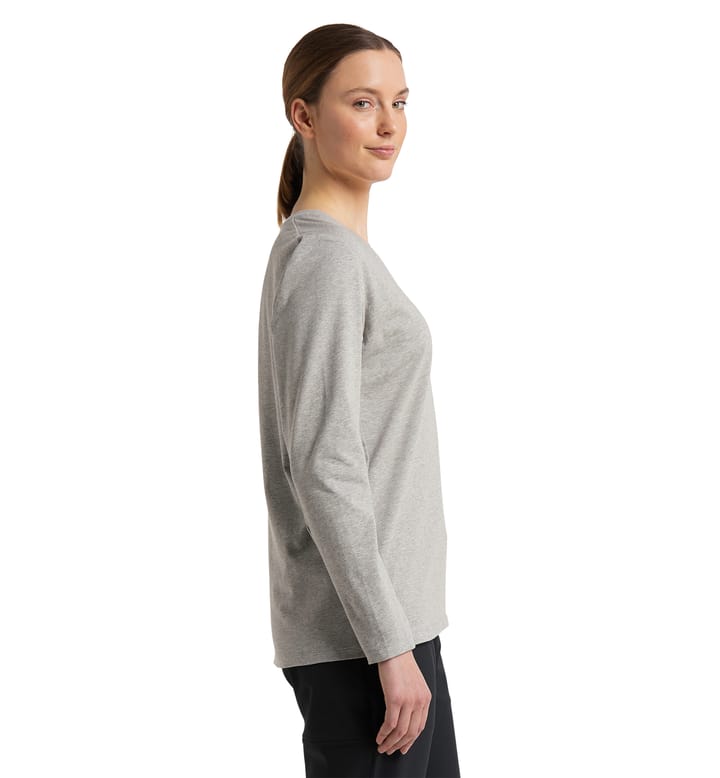 Curious Long Sleeve Tee Women Grey Melange