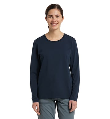 Curious Long Sleeve Tee Women Tarn Blue