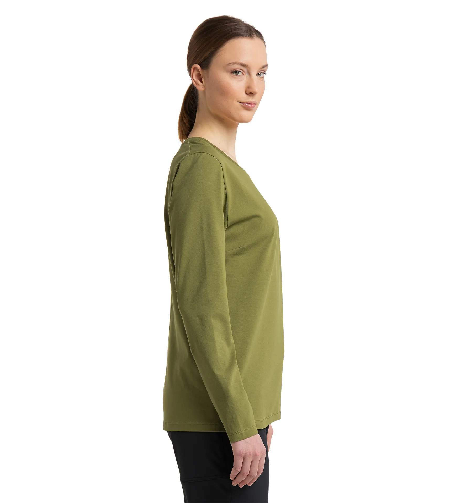 Curious Long Sleeve Tee Women Olive Green