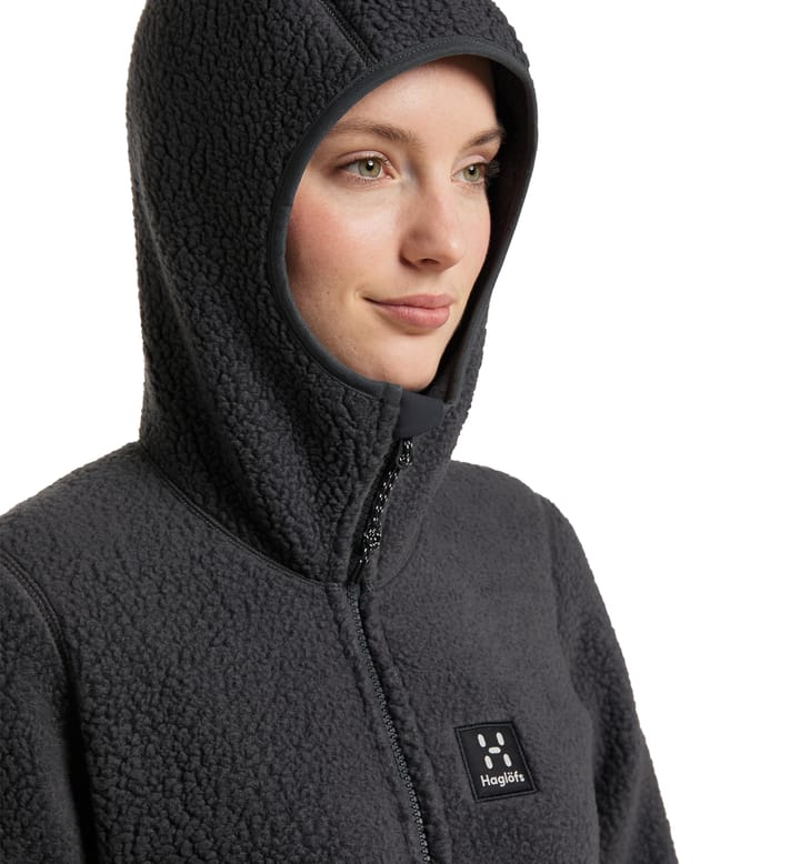 Pile Hood Women Magnetite