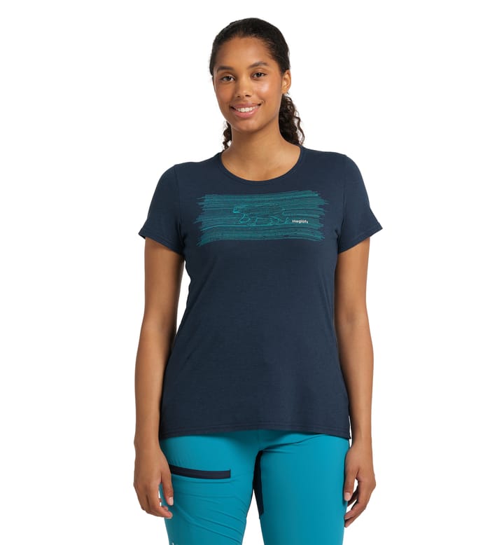 Träd Tee Print Women Tarn Blue