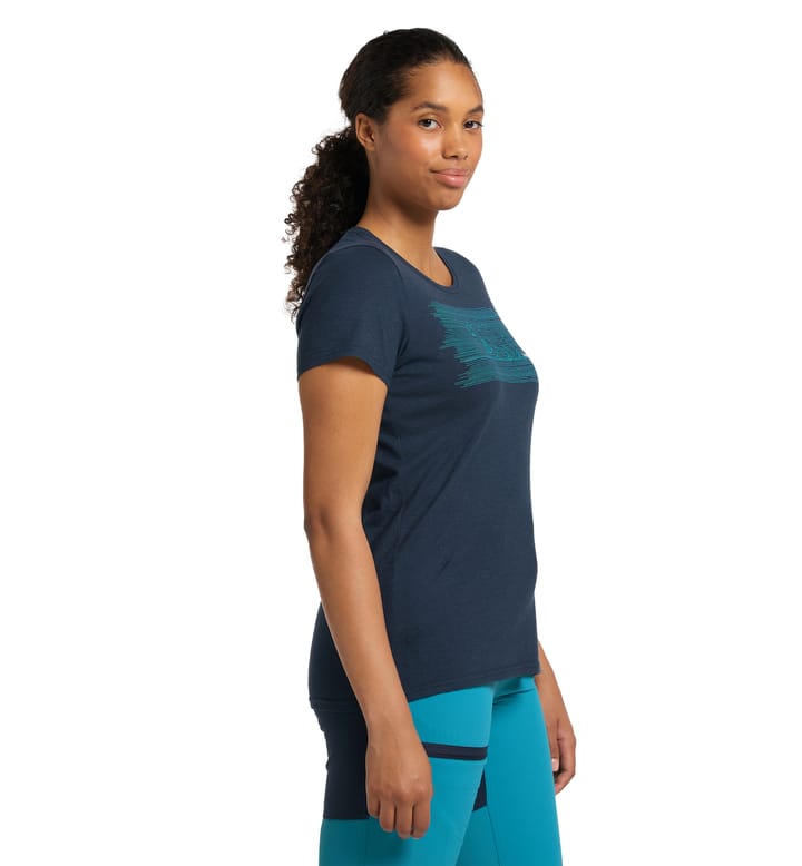 Träd Tee Print Women Tarn Blue