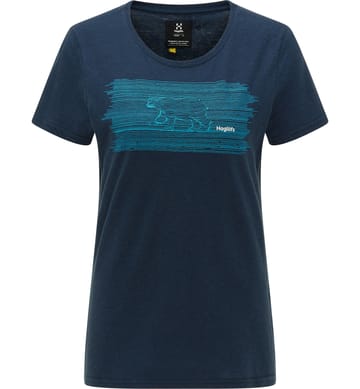 Träd Tee Print Women Tarn Blue