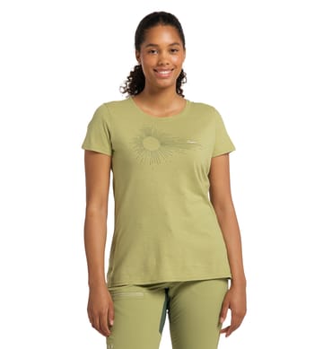 Träd Tee Print Women Thyme Green