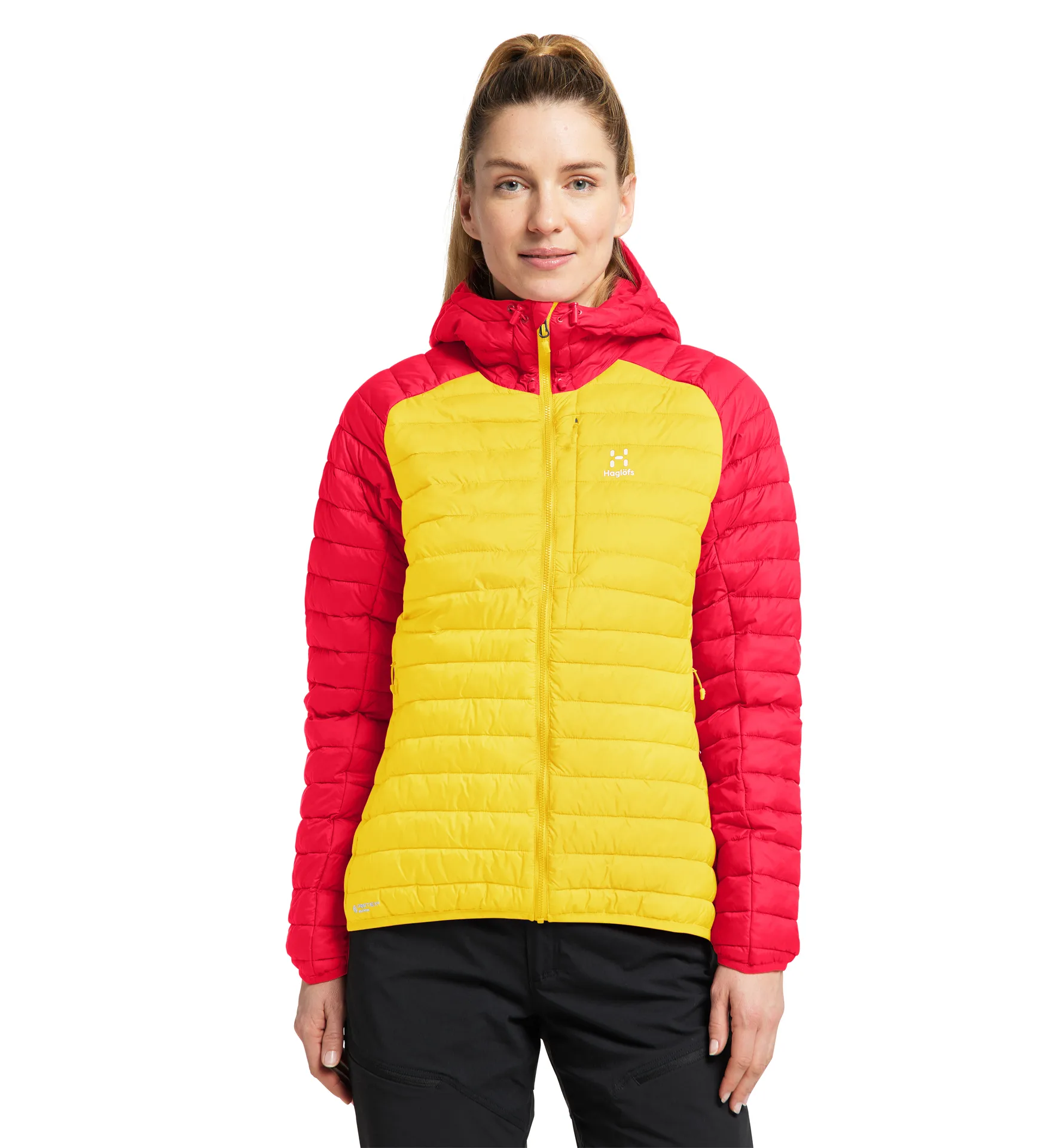 Zed Mimic Hood Women Pumpkin Yellow/Scarlet Red