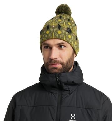 Mountain Jaquard Beanie Olive Green Pattern