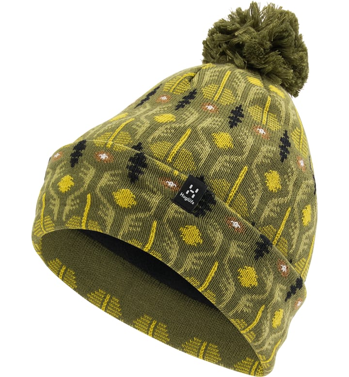 Mountain Jaquard Beanie Olive Green Pattern