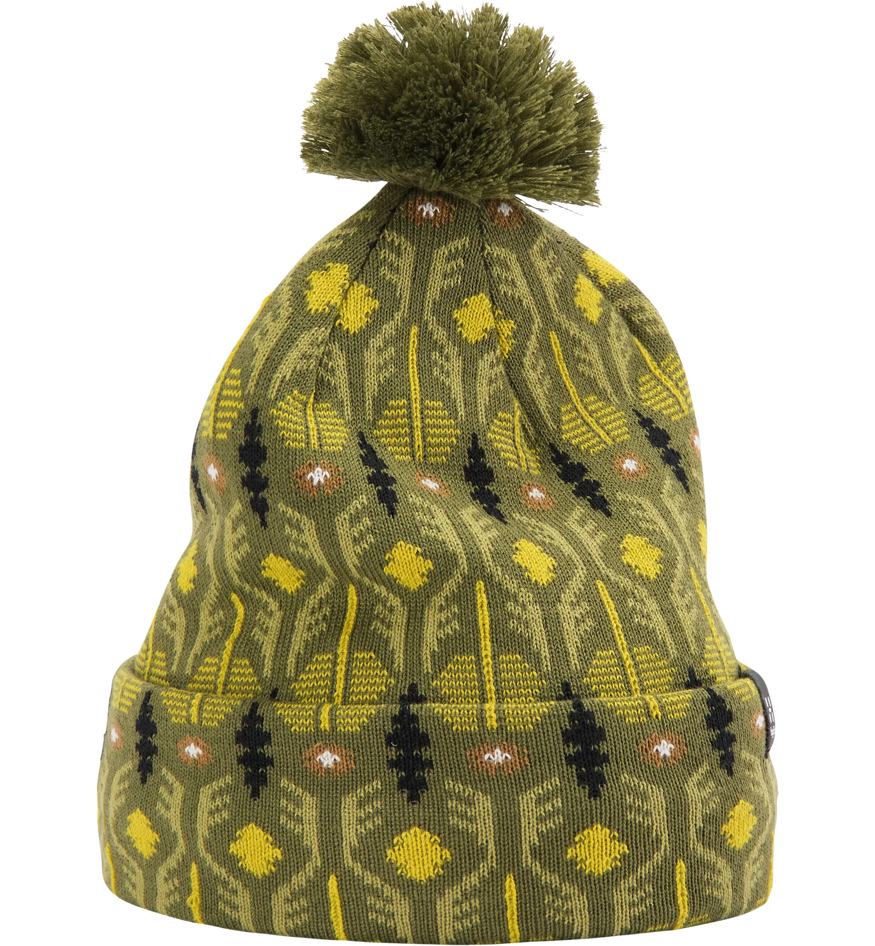Mountain Jaquard Beanie Olive Green Pattern