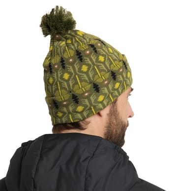 Mountain Jaquard Beanie Olive Green Pattern