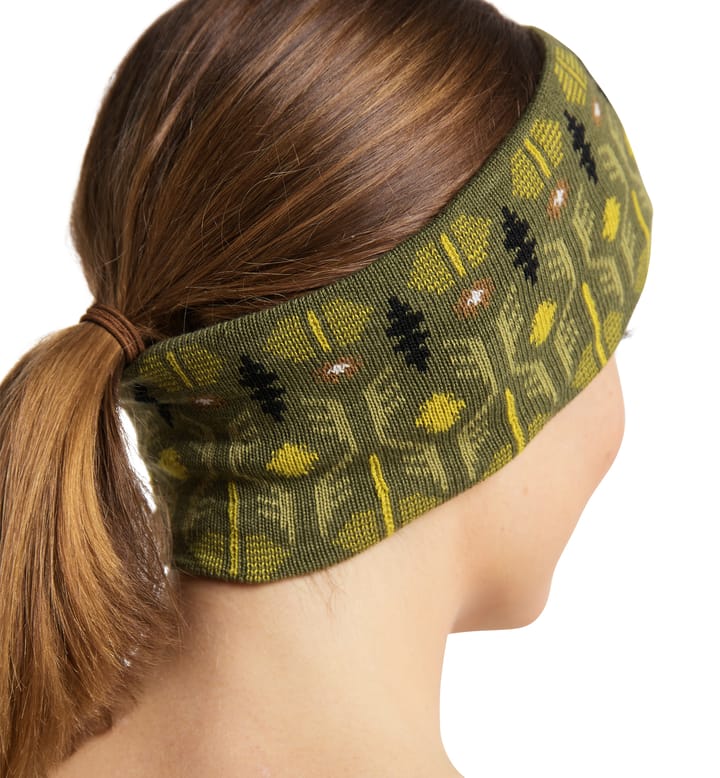 Mountain Jaquard Headband Olive Green Pattern