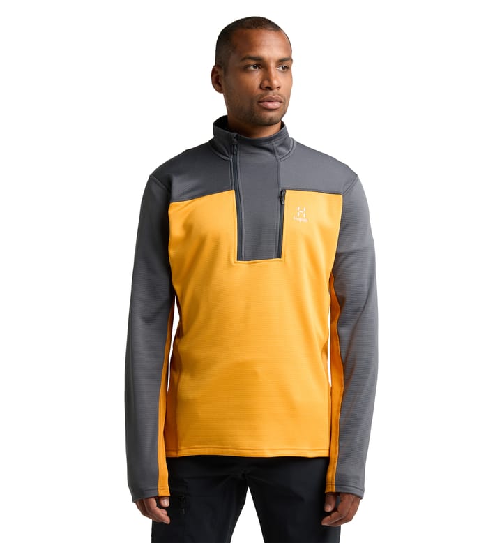 ROC Flash Mid Halfzip Men Magnetite/Sunny yellow