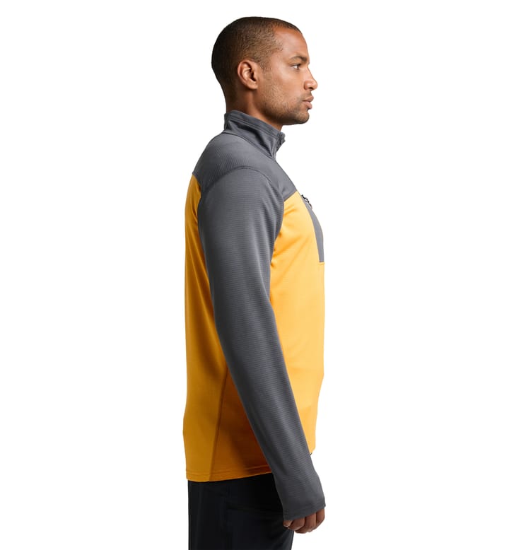 ROC Flash Mid Halfzip Men Magnetite/Sunny yellow