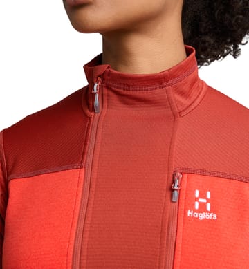 ROC Flash Mid Halfzip Women Corrosion/Poppy red