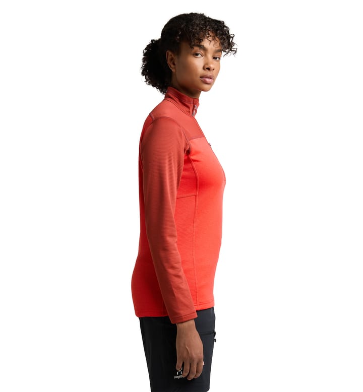 ROC Flash Mid Halfzip Women Corrosion/Poppy red