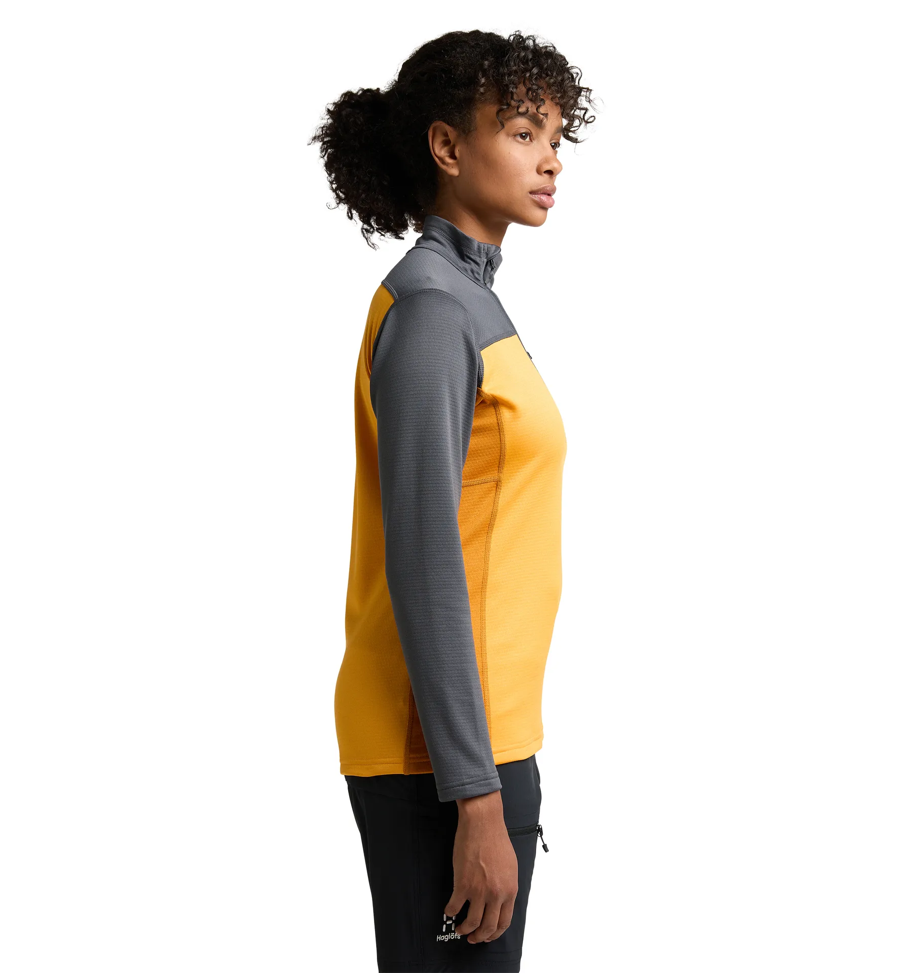 ROC Flash Mid Halfzip Women Magnetite/Sunny yellow